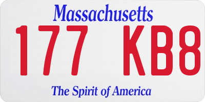 MA license plate 177KB8