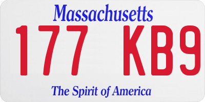 MA license plate 177KB9