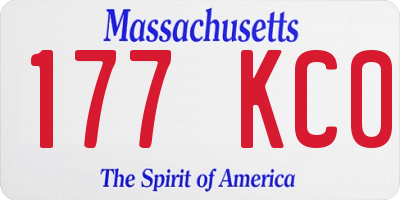 MA license plate 177KC0