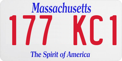 MA license plate 177KC1
