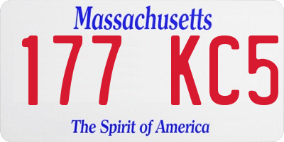 MA license plate 177KC5