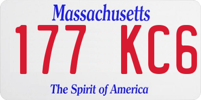 MA license plate 177KC6