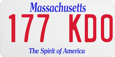 MA license plate 177KD0