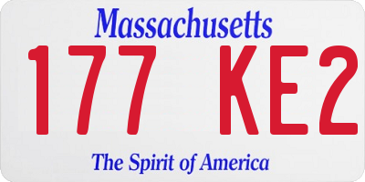 MA license plate 177KE2