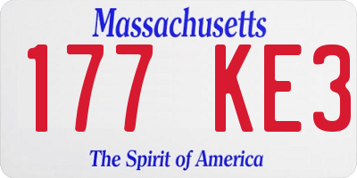 MA license plate 177KE3