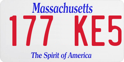 MA license plate 177KE5