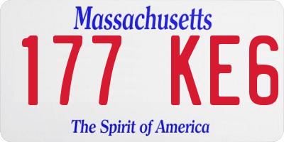 MA license plate 177KE6