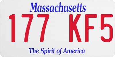 MA license plate 177KF5