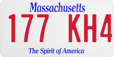 MA license plate 177KH4