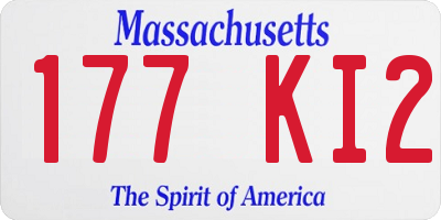 MA license plate 177KI2