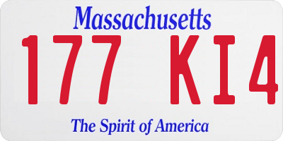 MA license plate 177KI4