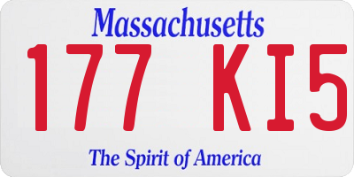 MA license plate 177KI5