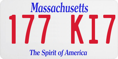 MA license plate 177KI7