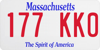 MA license plate 177KK0
