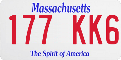 MA license plate 177KK6