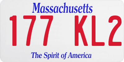 MA license plate 177KL2