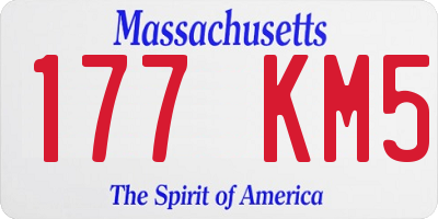 MA license plate 177KM5