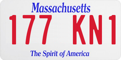 MA license plate 177KN1