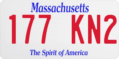 MA license plate 177KN2