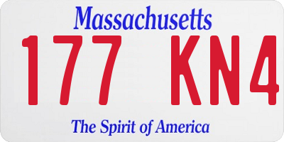 MA license plate 177KN4