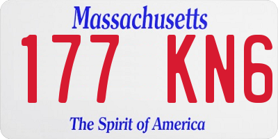MA license plate 177KN6