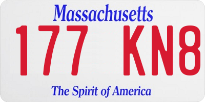 MA license plate 177KN8