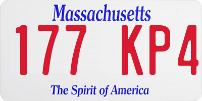 MA license plate 177KP4