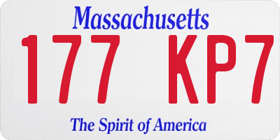 MA license plate 177KP7