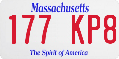 MA license plate 177KP8