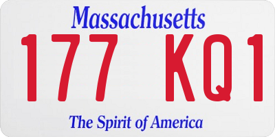 MA license plate 177KQ1