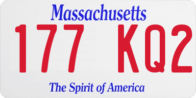 MA license plate 177KQ2