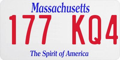 MA license plate 177KQ4