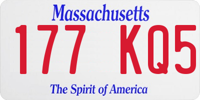 MA license plate 177KQ5