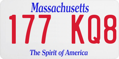 MA license plate 177KQ8