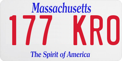 MA license plate 177KR0