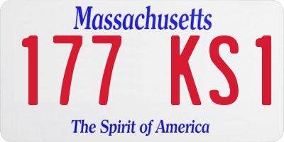 MA license plate 177KS1