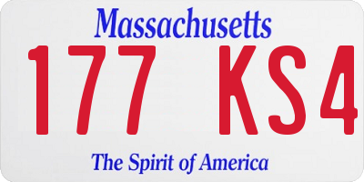 MA license plate 177KS4