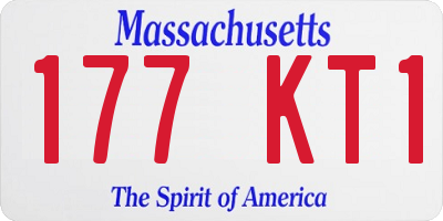 MA license plate 177KT1
