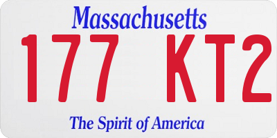 MA license plate 177KT2
