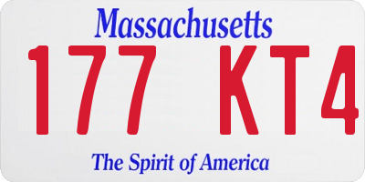 MA license plate 177KT4