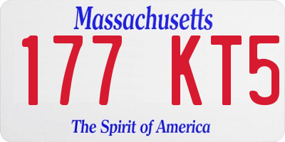 MA license plate 177KT5