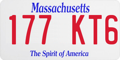 MA license plate 177KT6