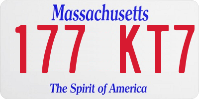 MA license plate 177KT7