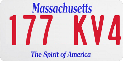 MA license plate 177KV4