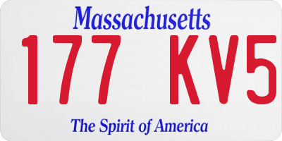 MA license plate 177KV5