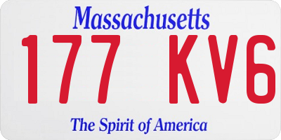 MA license plate 177KV6