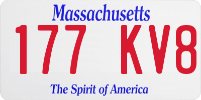 MA license plate 177KV8