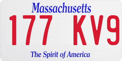 MA license plate 177KV9