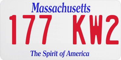 MA license plate 177KW2