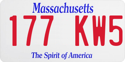 MA license plate 177KW5